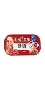 King Oscar Cod Liver Menkių kepenėlės 121 g