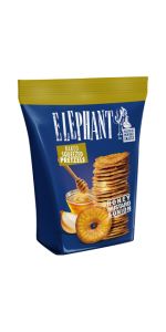 ELEPHANT Honey Mustard & Onion Krekeriai, 70 g