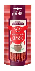 Vytintos kiaulienos lazdelės CLASSIC, 70 g