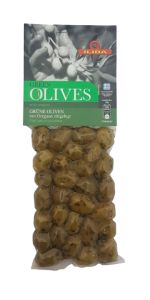 ILIDA GREEN OLIVES WITH OREGANO, 150 g