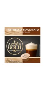 Aroma Gold Esspresso Macchiato Kavos kapsulės 16 vnt.
