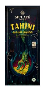 MULATE Organic Ekologiškas pieninis šokoladas su Tahini ir skrudintomis sezamo sėklomis, 80 g