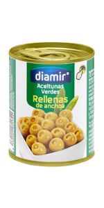 DIAMIR Žaliosios alyvuogės su ančiuviais, 120 g
