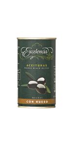 Excelencia Con Hueso juodosios alyvuogės su kauliukais, 350 g