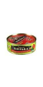 Keptos kilkės pomidorų padaže su paprikomis, 240 g