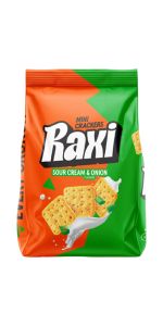 Raxi sour cream&onion mini Krekeriai, 100 g